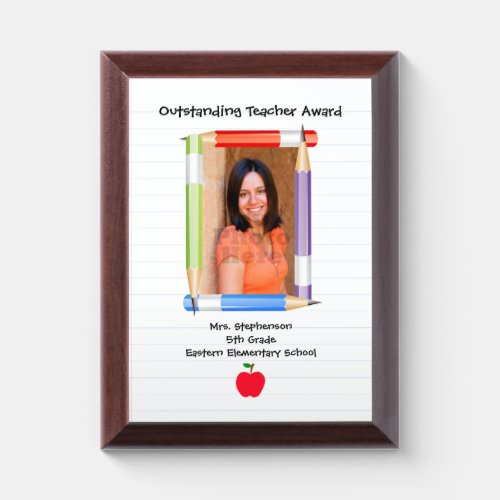 Personalized Custom Photo Teacher School Award