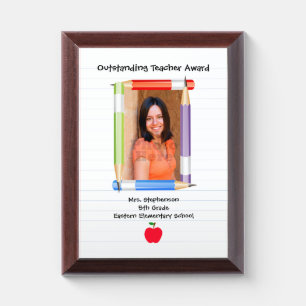 Personalized Custom Photo Teacher School Award Plaque
