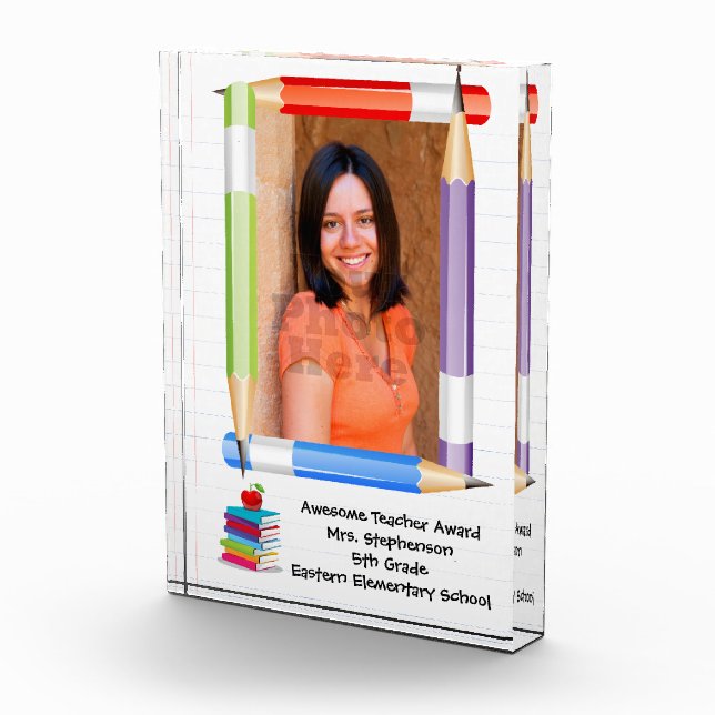 Personalized Custom Photo Teacher School Plaque (Right)