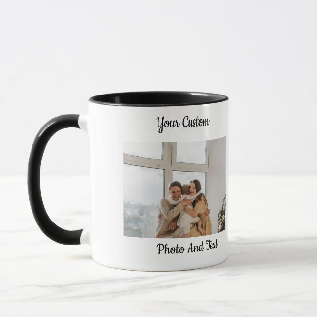 Personalized Custom Photo Text Combo Mug (Left)