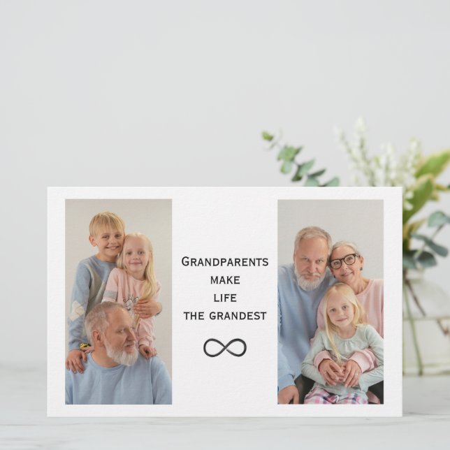 Personalized Custom Photo & Text Grandparents Card (Standing Front)