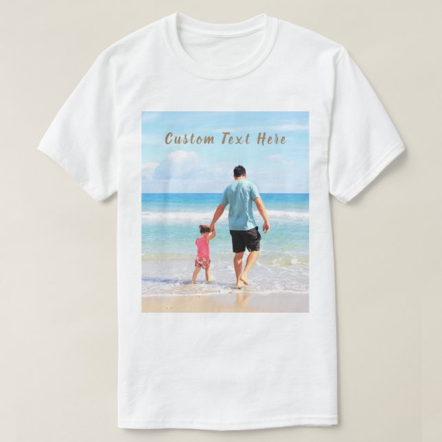 Personalized Custom Photo Text T-Shirt Your Design (Design Front)