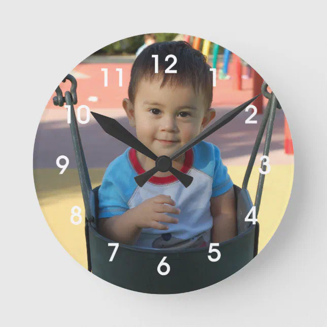 Personalized custom photo wall clock zazzle