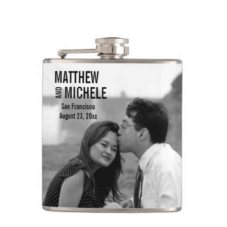Personalized Custom Photo Wedding Flask