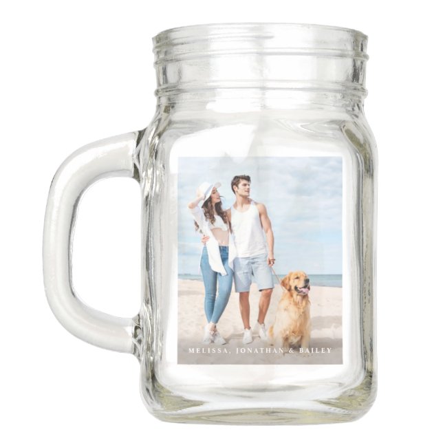 Personalized Custom Photo Wedding Mason Jar (Back)