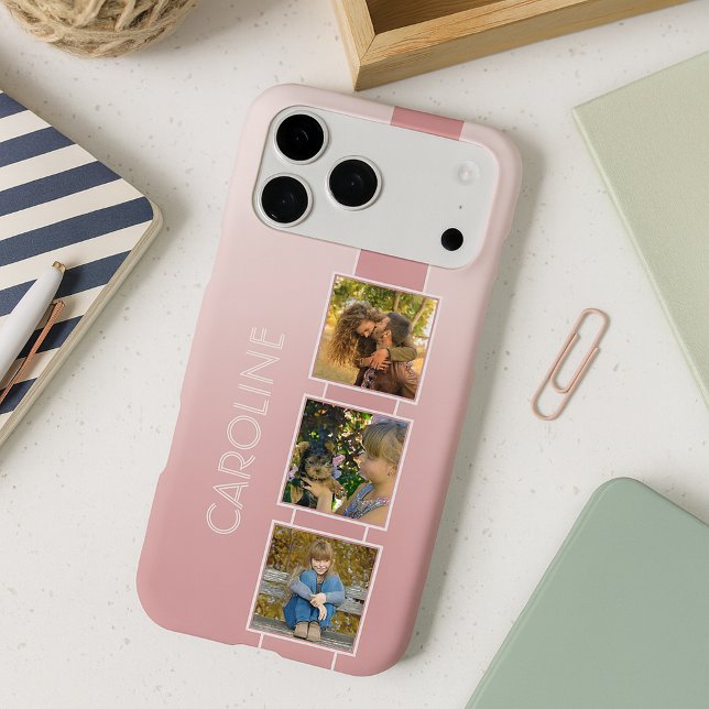 Personalized Custom Photos On Pastel Blush Pink Case-Mate iPhone Case (Creator Uploaded)
