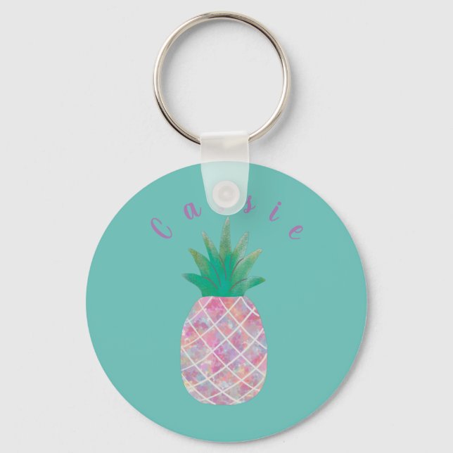 Personalized Custom Pineapple Keychain (Front)