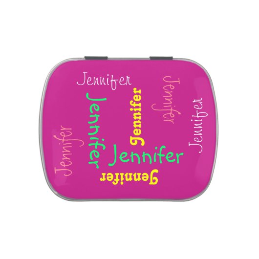 Personalized Custom Pink Candy Tin Party Favor (Top)