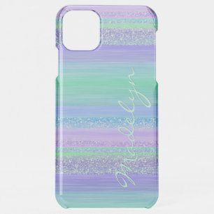 Personalized Custom Pink Green Blue Purple Stripe iPhone 11 Pro Max Case