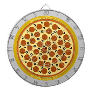 Personalized Custom Pizza Pepperoni & Olives Dart Board
