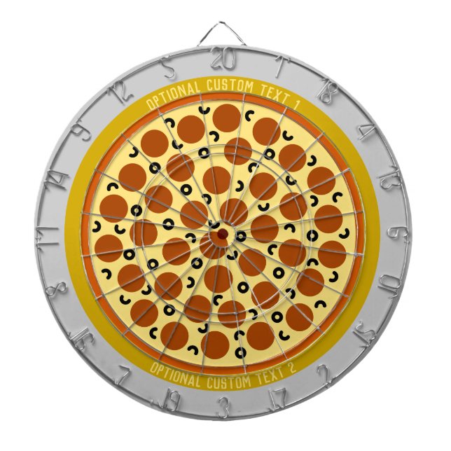 Personalized Custom Pizza | Pepperoni & Olives Dart Board (Front)