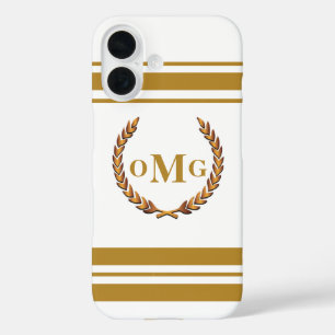 Personalized Custom Preppy Monogrammed Logo iPhone 16 Case
