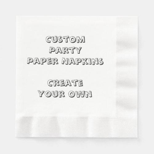 Personalized Custom Print Paper Party Napkins