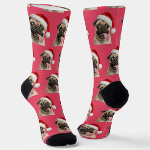 Personalized Custom Pug Christmas  Socks