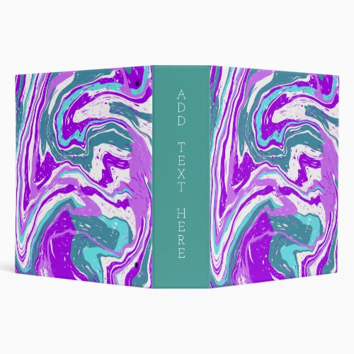 Personalized Custom Purple and Teal 3 Ring Binder