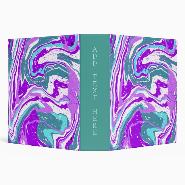 Personalized Custom Purple and Teal 3 Ring Binder (Background)