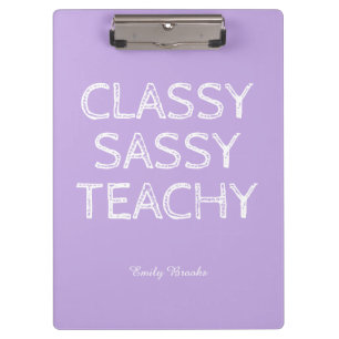 Personalized Custom Purple Teacher Gift Idea Clipboard
