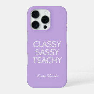 Personalized Custom Purple Teacher Gift Idea iPhone 16 Pro Case