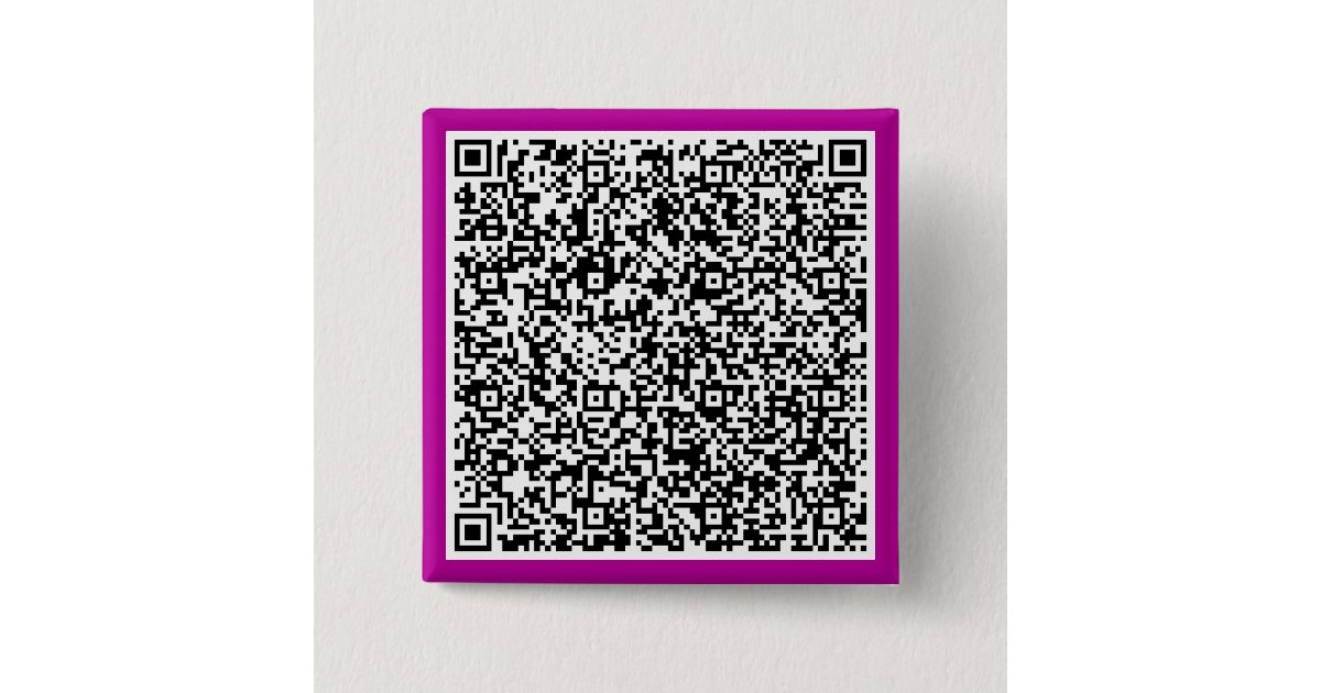Personalized Custom QR Code Button Your Color | Zazzle