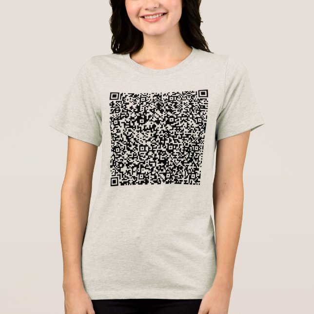 Personalized Custom QR Code Scan Info Your Funny Tri-Blend Shirt (Front)