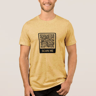 Personalized Custom QR Code Scan Info Your Funny Tri-Blend Shirt