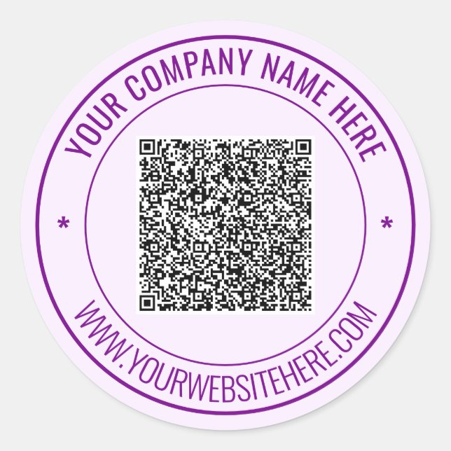 Personalized Custom QR Code Text Stickers Template (Front)