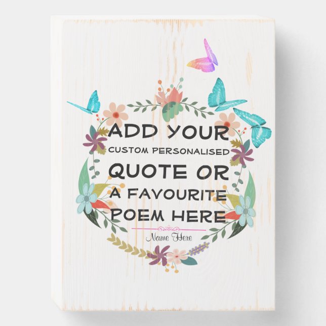 Personalized Custom Quote Wooden Box Sign (Front Vertical)