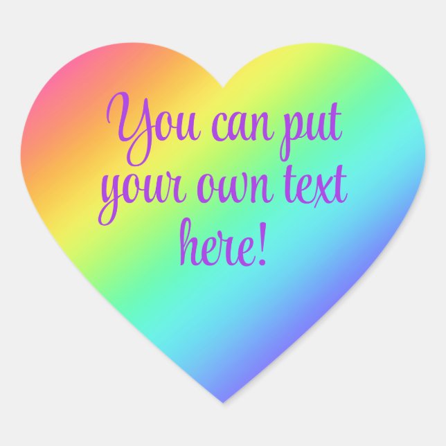 Personalized Custom Rainbow Heart Stickers (Front)