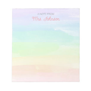 Personalized Custom Rainbow Teacher's Gift Notepad