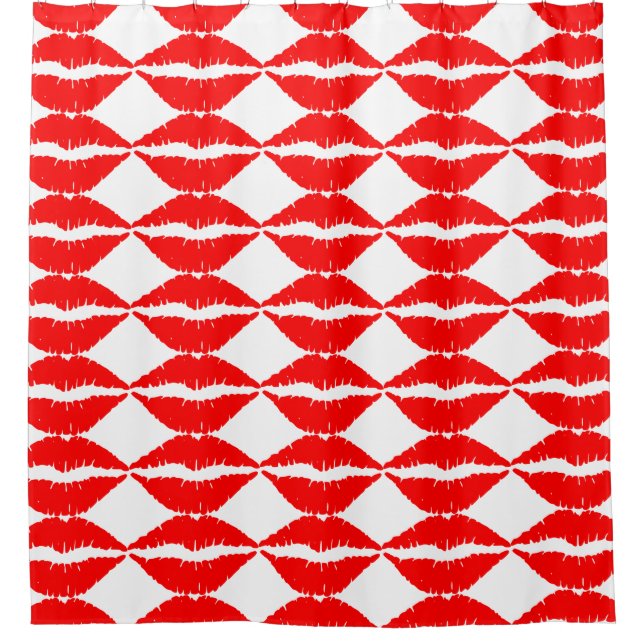 Personalized Custom Red Lips Shower Curtain (Front)