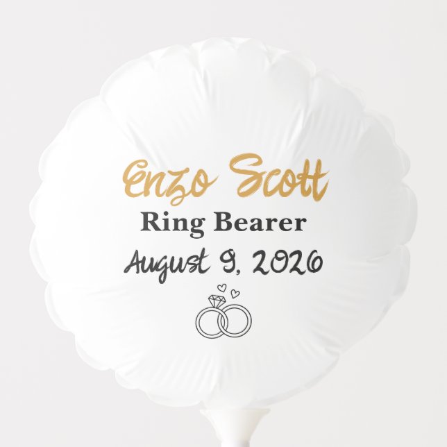 Personalized Custom Ring Bearer, Proposal Gift Balloon (Front)