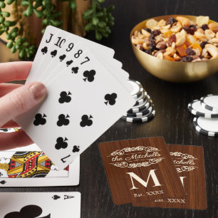 Personalized Custom Rustic Wood Grain Pattern Poker Cards