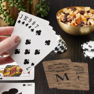 Personalized Custom Rustic Wood Grain Pattern Poker Cards