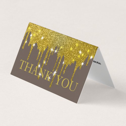 Personalized Custom Simple Glitter Drip Thank You Business Card