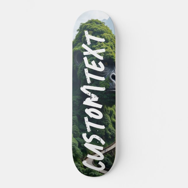 Personalized custom skateboard gorilla road trees (Front)