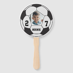 Personalized custom soccer ball player sports team hand fan