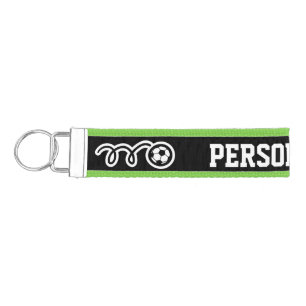 Personalized custom soccer ball wrist keychains