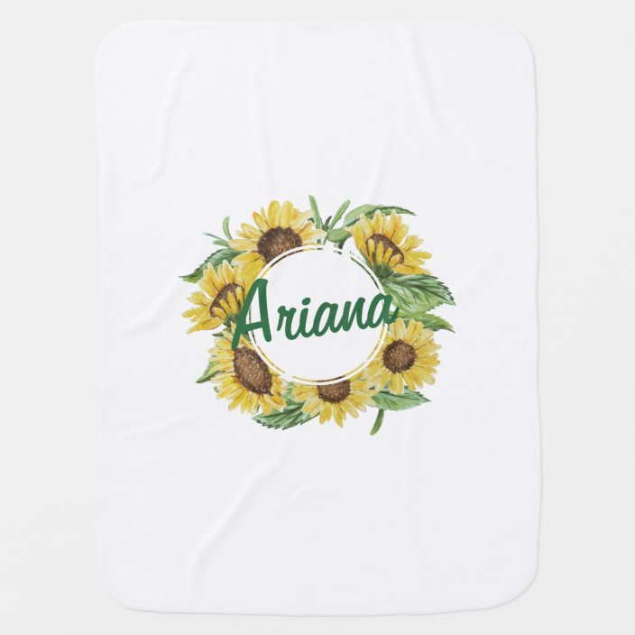 personalized sunflower baby blanket