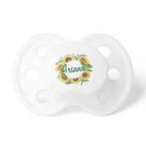 Personalized Custom Sunflower Wreath | Pacifier Personalized Custom Sunflower Wreath | Pacifier