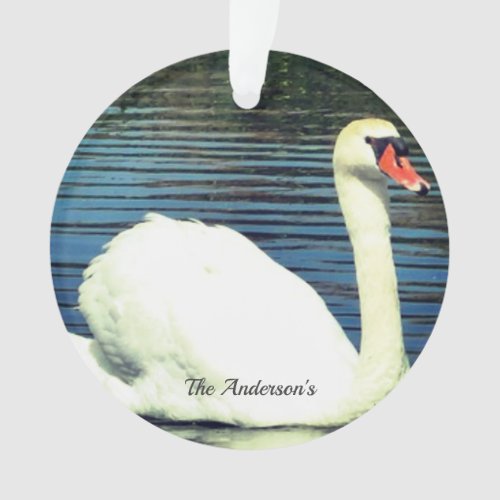 Personalized Custom Swan Photo Ornament