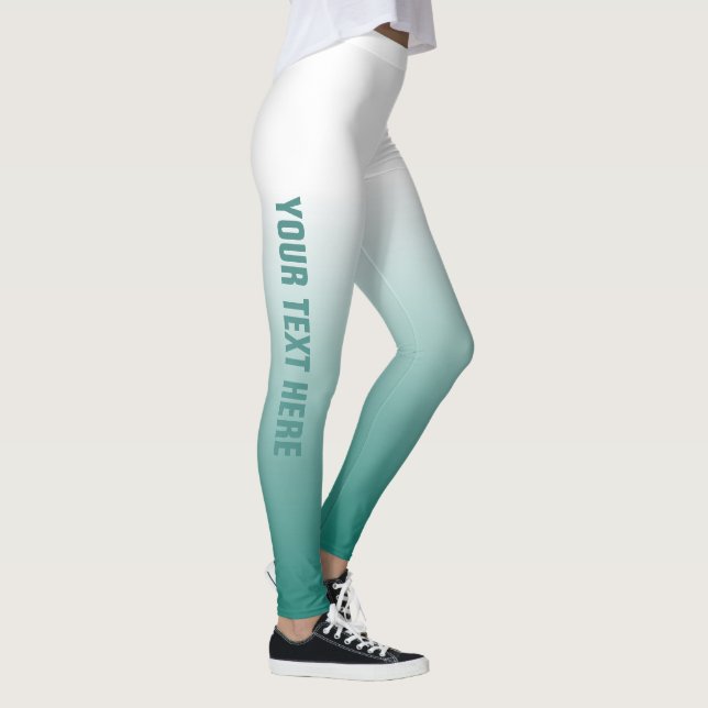 Personalized Custom Template Teal Make It Yourself Leggings (Right)