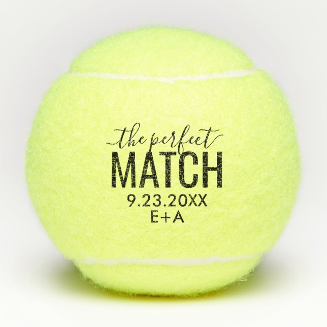Personalized Custom Tennis Balls Perfect Match  (Front)