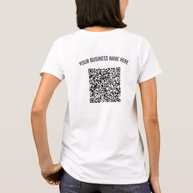 Personalized Custom Text and Color QR Code T-Shirt (Back)