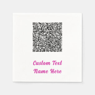 Personalized Custom Text and QR Code Napkins