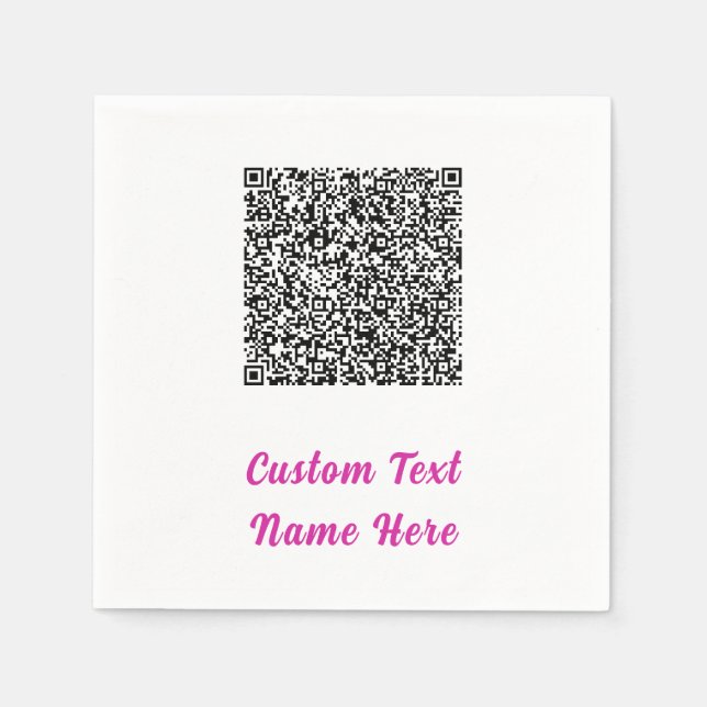 Personalized Custom Text and QR Code Napkins (Front)