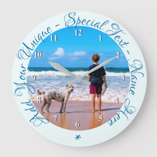 Personalized Custom Text and Your Pet Photo Clock