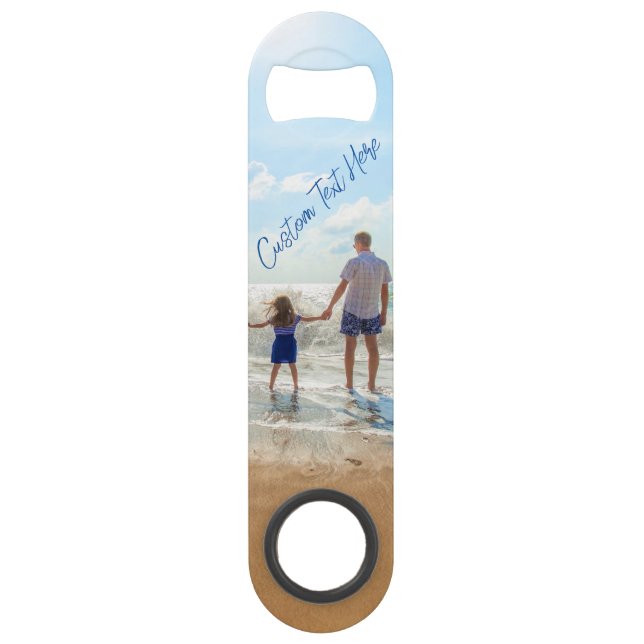 Personalized Custom Text and Your Photo Bar Key (Back)