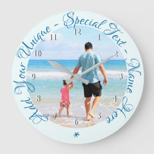 Personalized Custom Text and Your Photo Clock