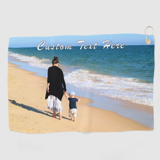 Personalized Custom Text and Your Photo Golf Towel (Horizontal)
