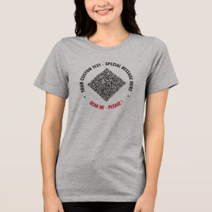 Personalized Custom Text and Your QR Code Example Tri-Blend Shirt